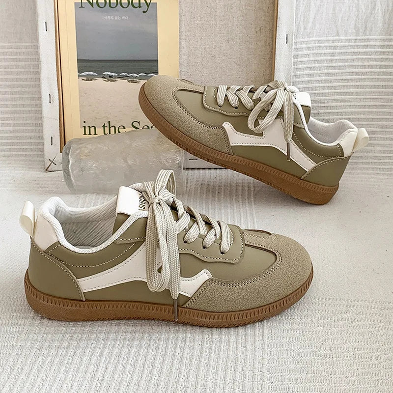 Large Size White Shoes for Women 2024 New All-match German Training Women's Casual Lace-up Sneakers Fashionable Casual Sneakers