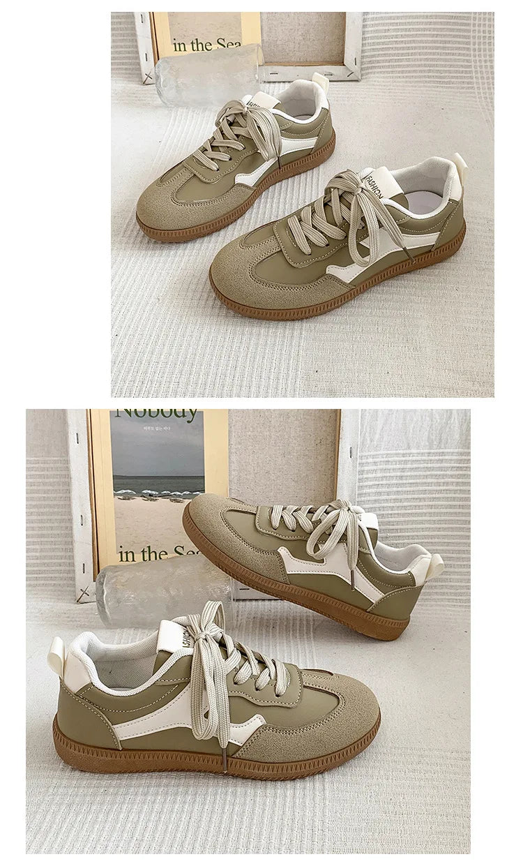 Large Size White Shoes for Women 2024 New All-match German Training Women's Casual Lace-up Sneakers Fashionable Casual Sneakers