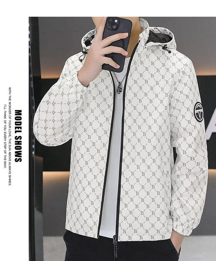 Autumn Casual Hooded Jacket Men Luxury Business Social Jackets Personality Streetwear Coats Tops Men's Clothing